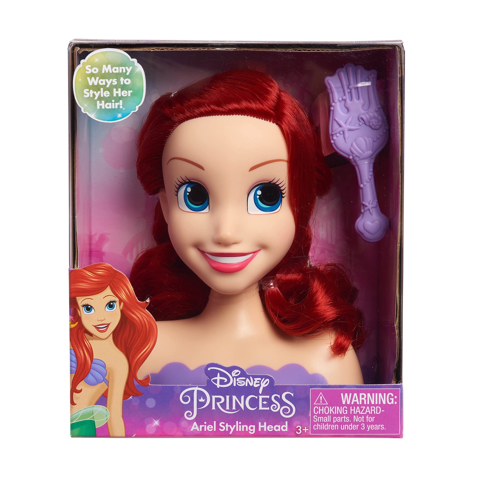 Thumbnail - Disney Princess Ariel Frisierkopf Mini 14cm Mit Haarbürste Für