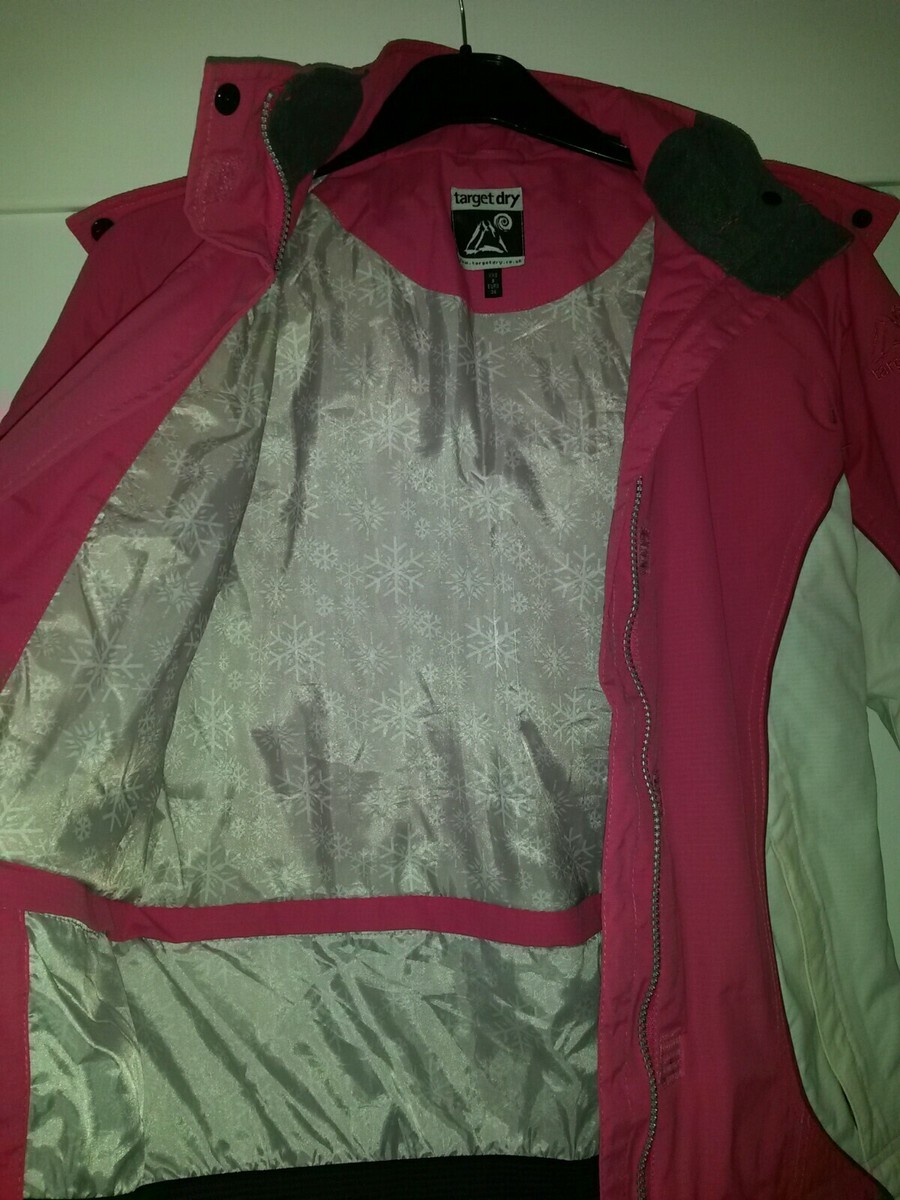 Manteau De Ski Snowboard Femme Target Dry - Rose Et Blanc Taille XS/EUR 36 - Occasion Très Bon État
