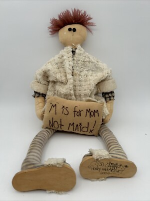 Extremely Rare Vintage Honey And Me Primitive Doll 2002 signed 28  Mom Theme