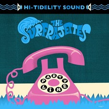 The Surfrajettes - Party Line/Toxic Single - Cool Blue Vinyl Surf Rock 