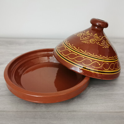 Marokkanische Orientalische Tajine Schmortopf Glasiert 6 bis 8 Personen D 34 cm
