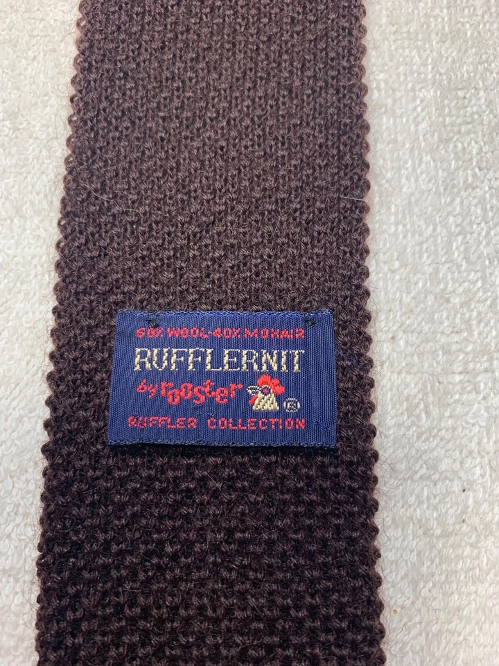 CORBATA GALLO VINTAGE NIÑOS AÑOS 40-70 MODA DIVERTIDA MARRÓN EXTREMO CUADRADO 2,5 X 53 Foto 4 de 4