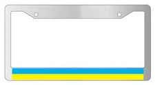 Ukraine Chrome License Plate Frame World Flags