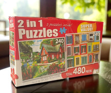 2-in-1 Puzzle Set   Summer Cottage & Rustic W...