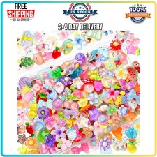 120pcs Mixed Color Resin Slime Charms Flatback DIY Craft Embellishments Bulk