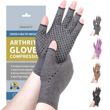 Arthritis Compression Gloves- for Men & Women Hand Pain, Anti-Slip Fingerless Gl