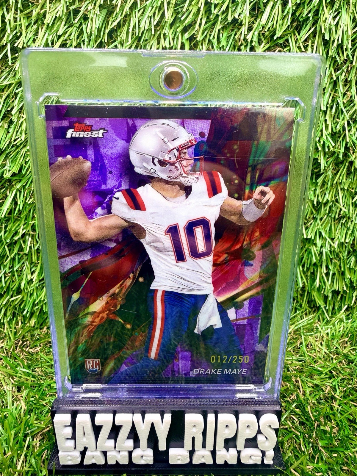 2024 Topps Finest - Common Drake Maye #62 Purple Refractor /250 (RC)