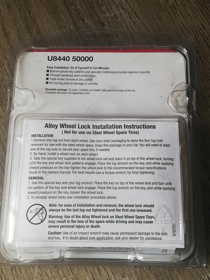 Genuine KIA Motors Vehicle Alloy Wheel Key Only U8440-50000 New in Open Package - Image 4 of 4