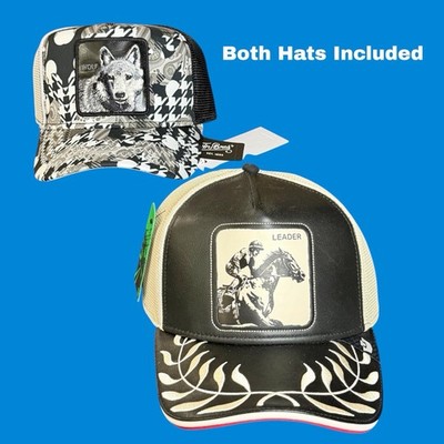 Goorin Bros Truckers Friday Drops Set of 2 - WOLF & LEADER BLK WHITE LIMITED NEW