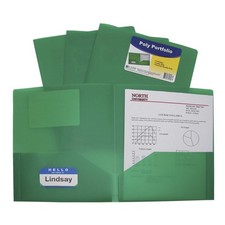 Two-Pocket Heavyweight Poly Portfolio Folder, Green, 1/EA, 33953