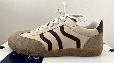 no Stress Sneaker Damen Leder beige / weinrot Gr. 39 neu 