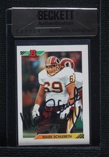 BAS 1992 Bowman Mark Schlereth #64 Seal of Authenticity Auto 3c7