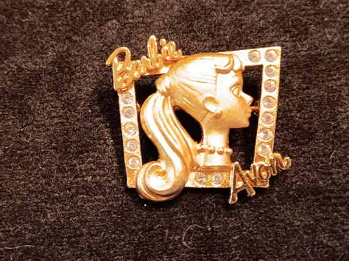 VTG Avon Loves Barbie Silhouette 1998 Mattel &l Barbie Brooch Pin Gold ...