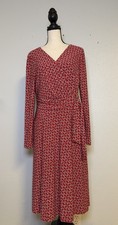 Lauren Ralph Lauren Red Wrap Front Dress With Chains Graphics Sz 8 Luxury