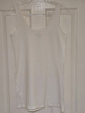 Womens Papaya Plain Fitted Long Line Vest Sleeveless Top UK Size 16 in White