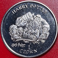 2001 ISLE OF MAN 1 CROWN POTTER RON HERMIONY HAGRID NORBERT DRAGON (no silver)