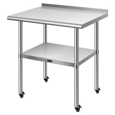 Stainless Steel Work Table 24 x 30 Inch Commercial Prep Backsplash VH10091011