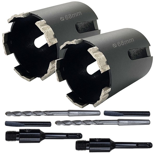 Agt 2Er-Set Diamant-Dosensenker Mit M16-Gewinde, 80 Mm NutzläNge, 68 Mm ø-image