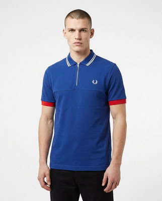 Fred Perry x Bradley Wiggins Cycling Polo Shirt Größe M Navy Blue Herren