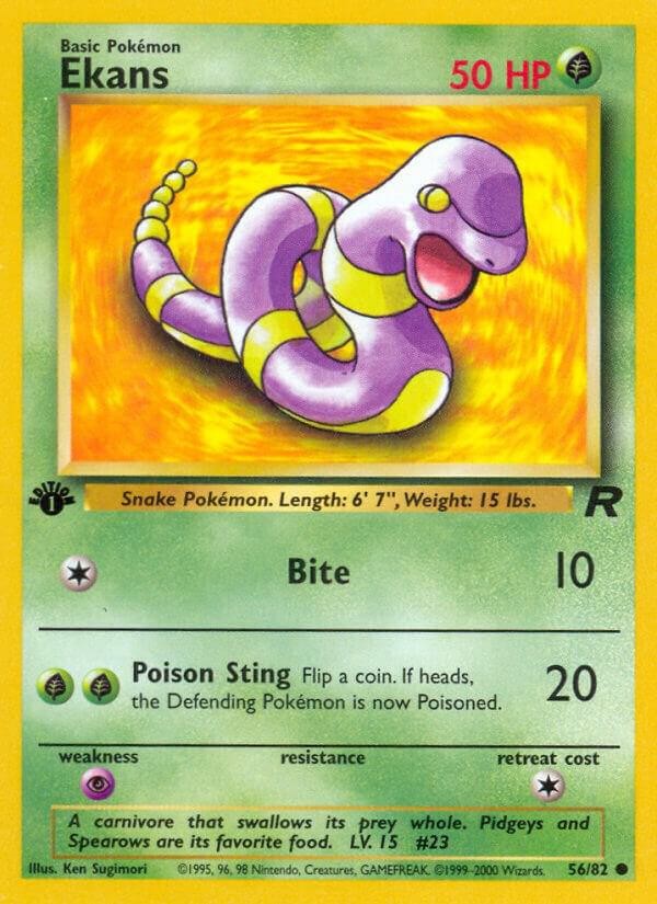 Ekans Team Rocket Common NM Pokemon 56/82 1st Edition