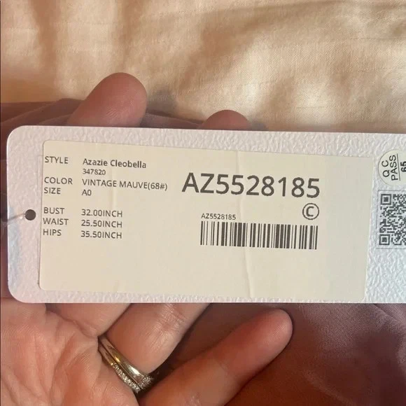 Vestido Azazie Cleobella Línea A Novia Encaje Gasa Talla A0 Talla 0-2 Foto 2 de 4