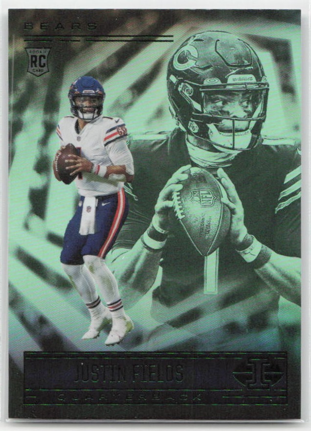 2021 Panini Illusions #62 Justin Fields Trophy Collection Emerald