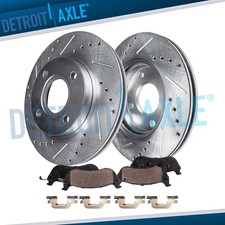 Front Drilled Disc Brake Rotors and Brake Pads Kit for Scion iA Toyota Yaris iA
