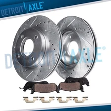 Front Drilled Disc Brake Rotors and Brake Pads Kit for Scion iA Toyota Yaris iA