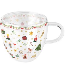 Weihnachten Doppelwandiger Glasbecher 9,5 cm ...