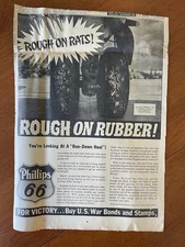 Phillips 66 Tires Advertisement 1945 Newspaper Ad Clipping Chicago Tribune