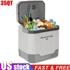 35Quart/33L Portable Electric Cooler Warmer 12V/110V Dual-Power Car Refrigerator