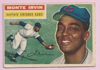1956 Topps Baseball Card #194 MONTE IRVIN Chicago Cubs Really Nice Looking *S8