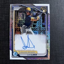 💎 2024 Bowman Mega Box Luis Lara Mojo Refractor Auto Brewers TOP Prospect 🔥⚾