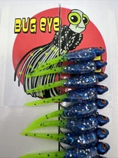 10 Pack 1/16 Oz  Pink And Green Crappie Jigs (The Blues)
