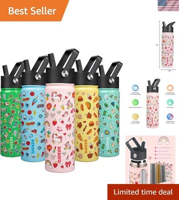 Reusable 22 oz Insulated Unicorn Water Bottle with Straw - Sustainably Hydrate!