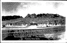 Vintage Ultra Modern Dalles House Motor Hotel Postcard WI 1953
