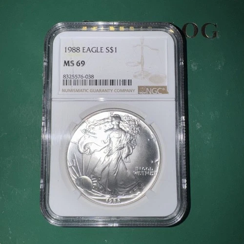 1988 American Silver Eagle MS69 NGC Graded Brown Label