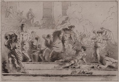 SAINT-NON, FRAGONARD, `DIE VERTREIBUNG DES HELIODOR´ SOLIMENA, AQUATINTA (1773)