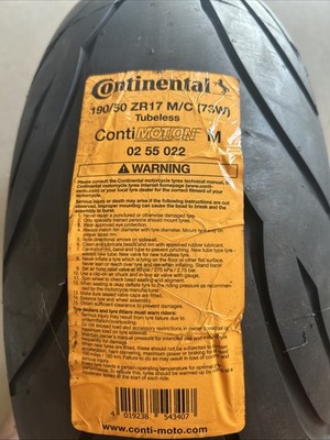 Continental 190/50ZR17 Motorcycle Tire ContiMotion M Rear. Read Description