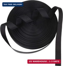 1 Inch Heavy Duty Nylon Webbing 50 Yards Black Nylon Strapping Flat Webbing Stra