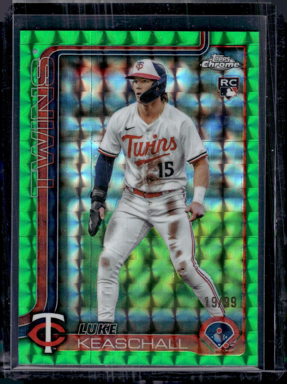 2025 Topps Chrome Update #USC106 Luke Keaschall Green Geometric Refractors #/99