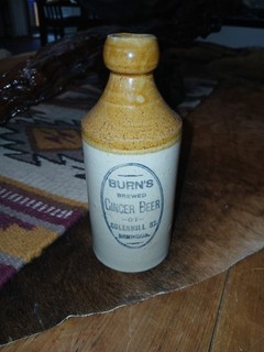 Burn's Brewed Ginger Beer 97 Coleshill St.Birmingham 1870 Salt Glazed Mint Cond
