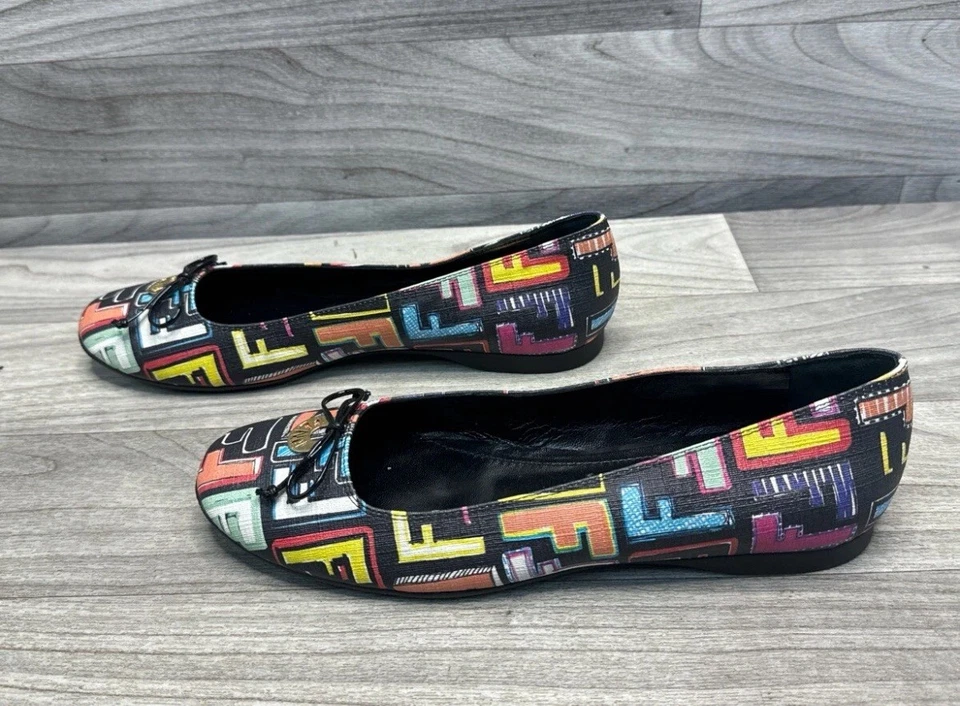 Fendi многоцветный Zucca с покрытием холст логотип диск балерины плоскостях размер 42/США 10 - Изображение 3 из 4