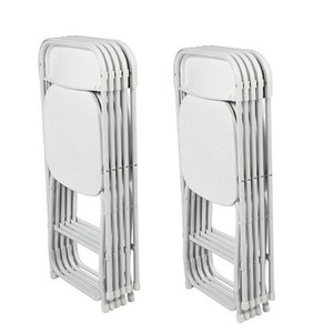 HappyGo 10-Pack Folding Chairs White Stackable