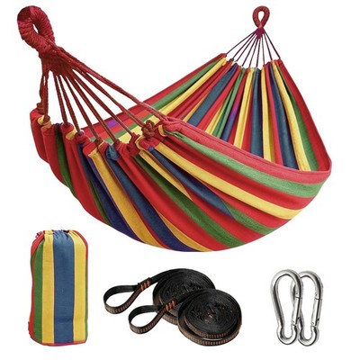 Outdoor amacas Garden Camping Hammock,Portable Hammock 98x59in, Red Stripe
