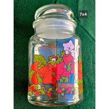 Vintage Strawberry Shortcake Custard Cat Glass Jar Delicious Design