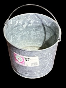 Very Nice Dover-Parkersburg Galvanized Metal 12 Qt. Pail Bucket Farmhouse