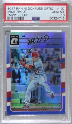 2017 Donruss Optic Variation Blue Prizm /149 Mike Trout (MVP) PSA 10 GEM MT 8uc