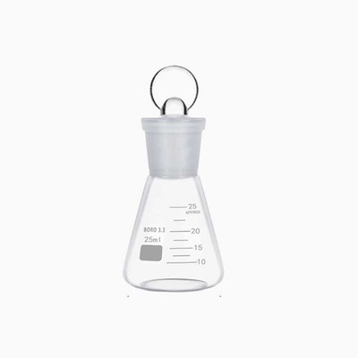 Transparent 25ml Erlenmeyer Flasks Chemistry Laboratory Teaching School Use