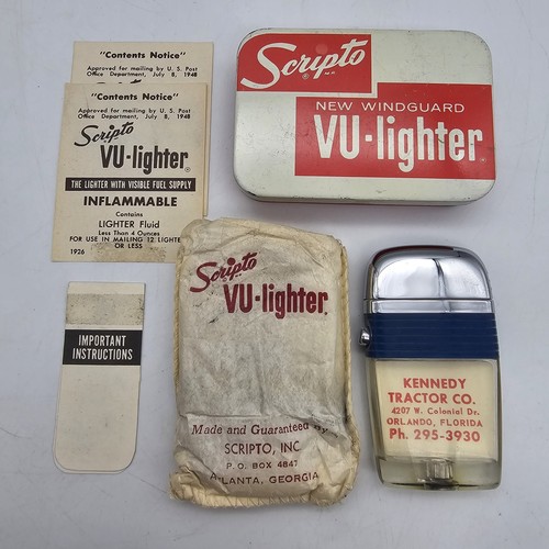 Scripto Vu Lighter Kennedy Tractor Orlando Florida
